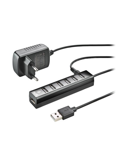 Hub ngs tiny 7 puertos con adaptador corriente usb 2.0
