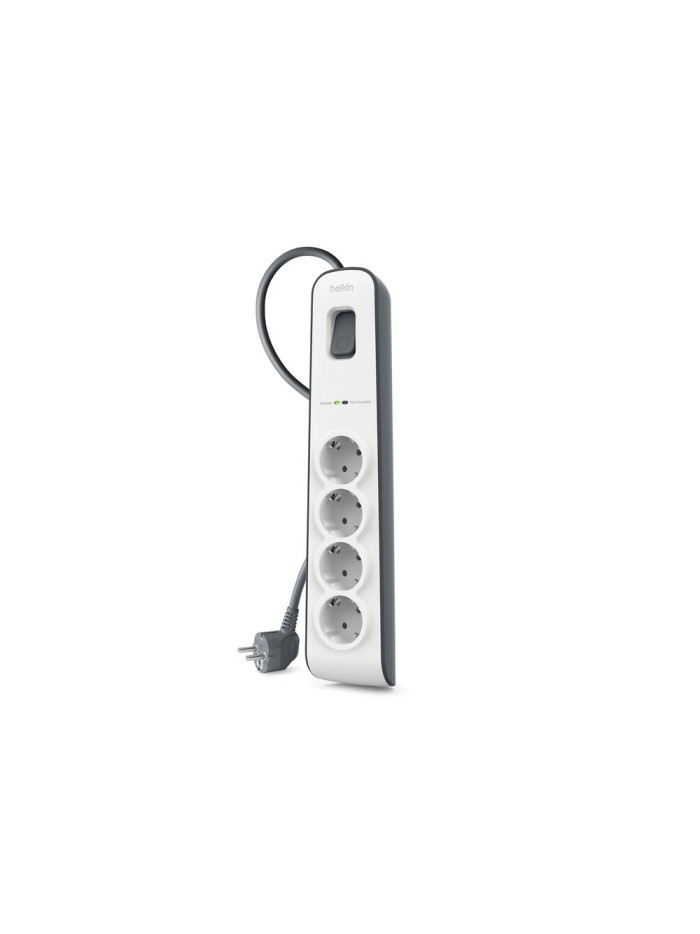 Regleta belkin bsv400vf2m de proteccion contra sobretensiones 4 tomas boton de apagado y encendido color Regleta belkin bsv400vf2m de proteccion contra sobretensiones 4 tomas boton de apagado y encendido color