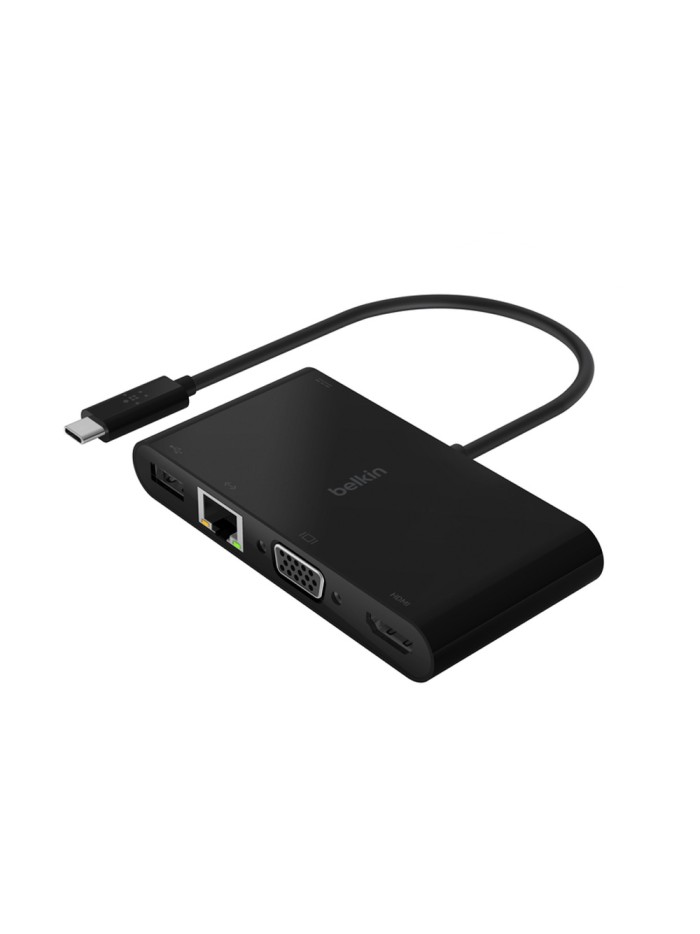 Adaptador belkin avc004btbk usb-c a usb-a 3.0 ethernet vga y hdmi (4k) + carga 100w color negro Adaptador belkin avc004btbk usb-c a usb-a 3.0 ethernet vga y hdmi (4k) + carga 100w color negro