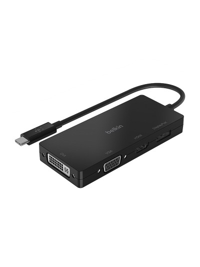 Adaptador belkin avc003btbk multimedia usb-c a hdmi vga displayport dvi 4kx2k 60 hz