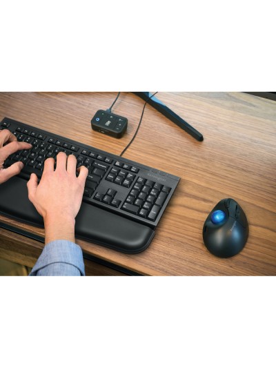 Raton kensington optico trackball tb450 pro fit ergo 1600 dpi inalambrico color negro/azul
