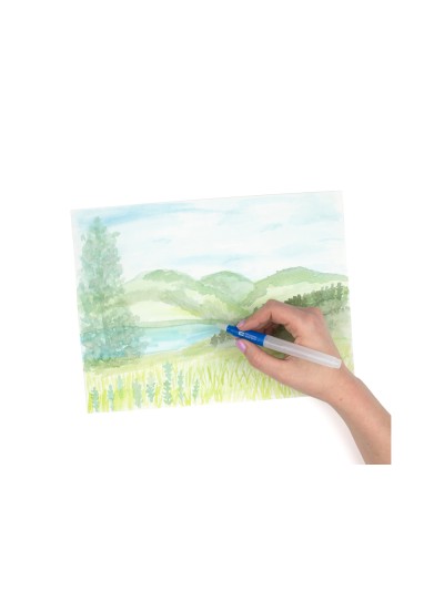Pincel tombow water brush con deposito rellenable punta plana blister de 1 unidad