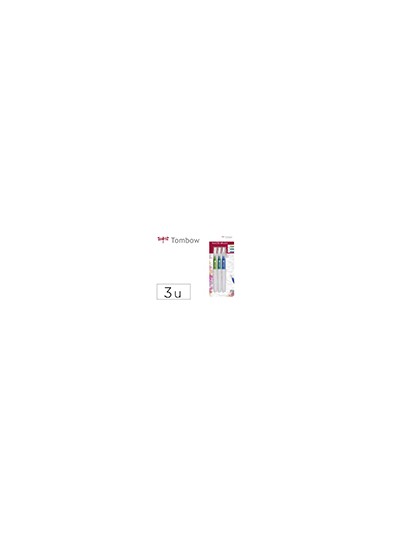 Pincel tombow water brush con deposito rellenable blister de 3 unidades punta fina/media/plana