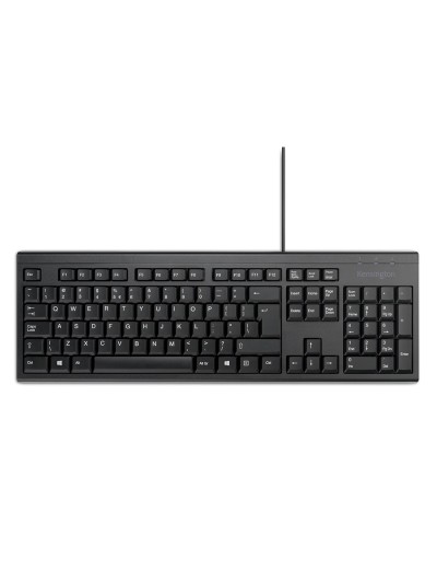 Teclado kensington kb100 eq con cable 2400 dpi usb-a color negro