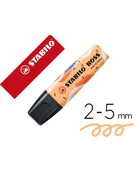 Rotulador stabilo boss fluorescente original pastel by ju schnee naranja palido