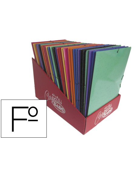 Carpeta gomas solapas saro carton folio colores surtidos