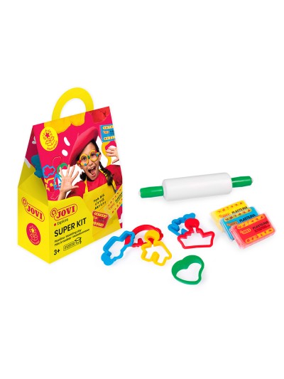 Pintura a dedos jovi pastel super kit 4 botes 35 ml + 20 plantillas