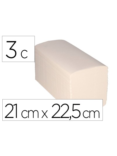 Toalla secamanos bunzl greensource hidrosoluble celulosa blanco plegado en v 3 capas 21x22,5 cm caja de 15