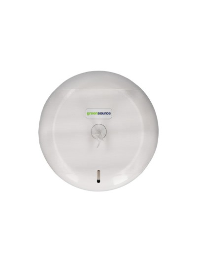 Dispensador papel higienico industrial greensource extraccion central compacto fabricado en abs blanco