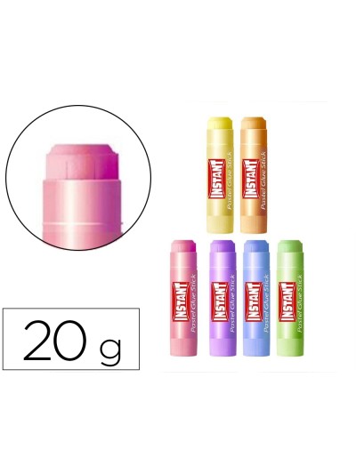 Pegamento en barra instant colores pastel 20 gr