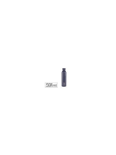 Botella portaliquidos milan acero inoxidable termo color azul marino 591 ml
