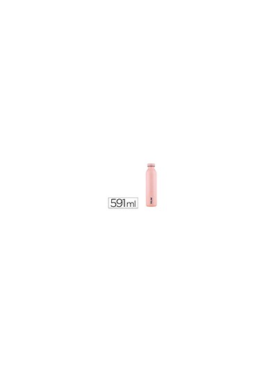 Botella portaliquidos milan acero inoxidable termo color rosa 591 ml