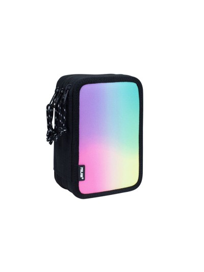 Plumier escolar milan serie sunset triple color negro 195x55x130 mm