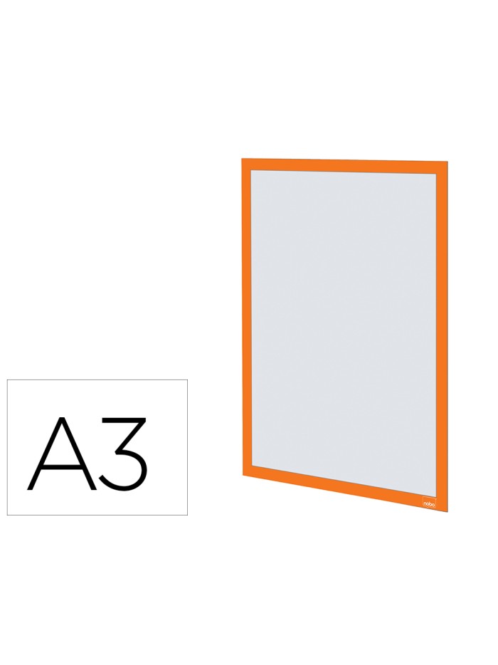 Marco porta anuncios nobo din a3 marco magnetico autoadhesivo color naranja pack de 2 unidades Marco porta anuncios nobo din a3 marco magnetico autoadhesivo color naranja pack de 2 unidades