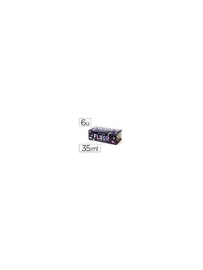 Pintura acrilica la pajarita fluorescente 35 ml caja de 6 unidades colores surtidos