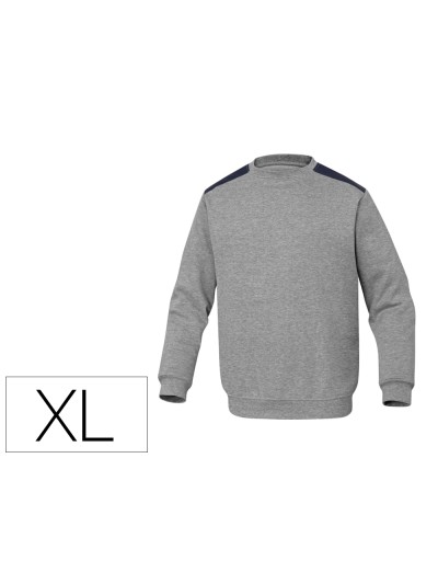 Sudadera deltaplus sweat olino con refuerzo en espalda y codos gris talla xl