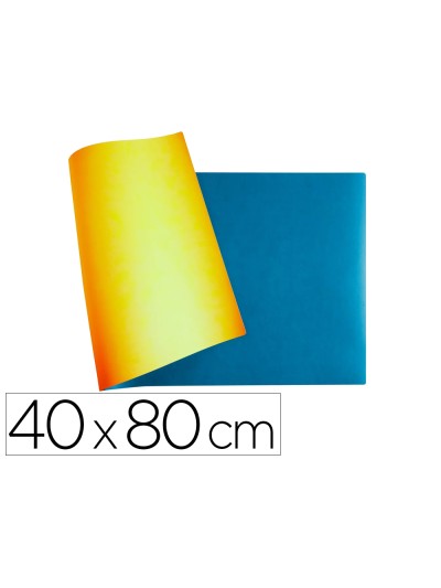 Vade de sobremesa exacompta bee blue polipiel pu color azafran/turquesa 40x80 cm