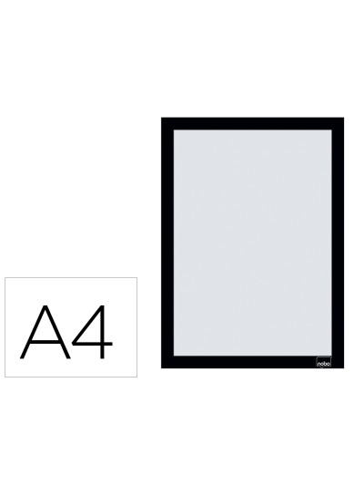 Marco porta anuncios nobo din a4 marco magnetico autoadhesivo color negro pack de 2 unidades