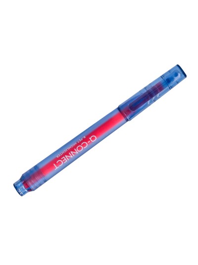 Rotulador q-connect fluorescente punta biselada fabricado pet reciclado caja de 4 unidades colores surtidos