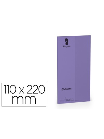 Sobre rossler coloretti dl americano color lila 110x220 mm pack de 5 unidades