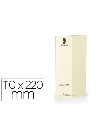Sobre rossler coloretti dl americano color crema 110x220 mm pack de 5 unidades