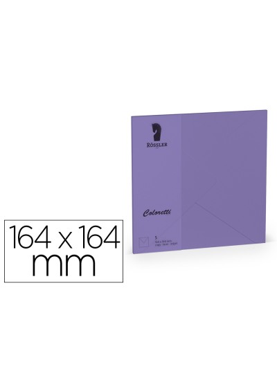 Sobre rossler coloretti cuadrado grande color lila 164x164xmm pack de 5 unidades