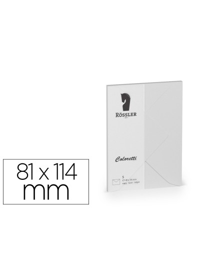 Sobre rossler coloretti c7 color gris claro 81x114 mm pack de 5 unidades
