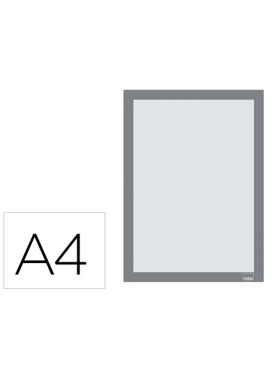 Marco porta anuncios nobo din a4 marco magnetico autoadhesivo color plata pack de 2 unidades