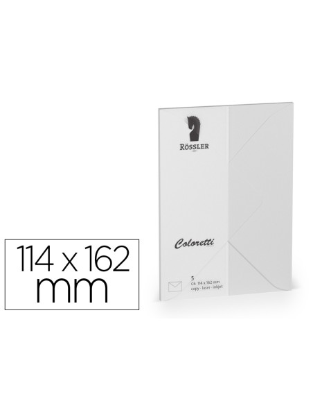 Sobre rossler coloretti c6 ministro color gris claro 114x162 mm pack de 5 unidades