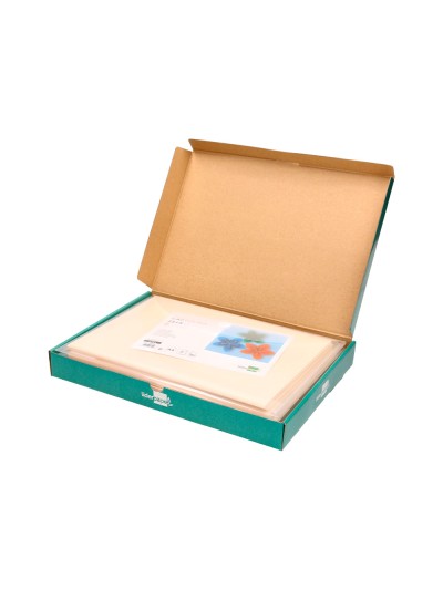Cartulina liderpapel a4 180g/m2 crema paquete de 25+5 hojas en carpeta dossier transparente con cierre velcro