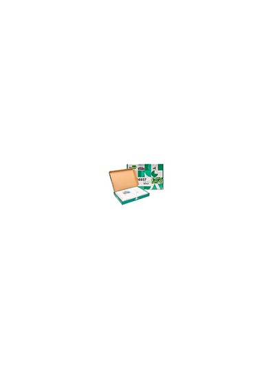 Cartulina liderpapel a4 180g/m2 blanco paquete de 25+5 hojas en carpeta dossier transparente con cierre velcro