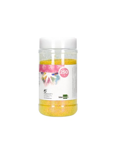 Purpurina liderpapel fantasia color metalico amarillo pastel bote de 250 gr