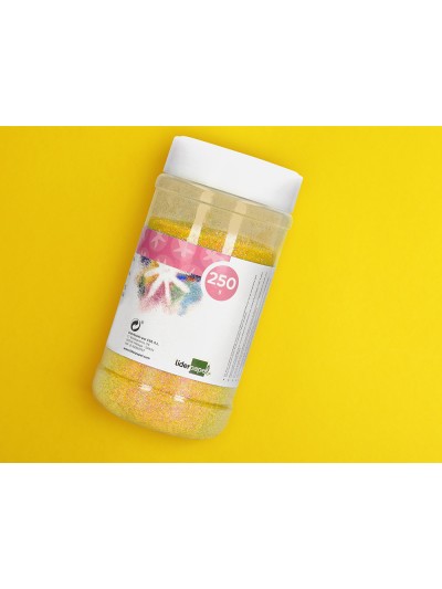 Purpurina liderpapel fantasia color metalico amarillo pastel bote de 250 gr