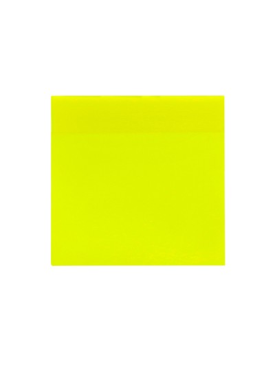 Bloc de notas adhesivas quita y pon q-connect 76x76 mm removible plastico translucido amarillo neon con 50 hojas