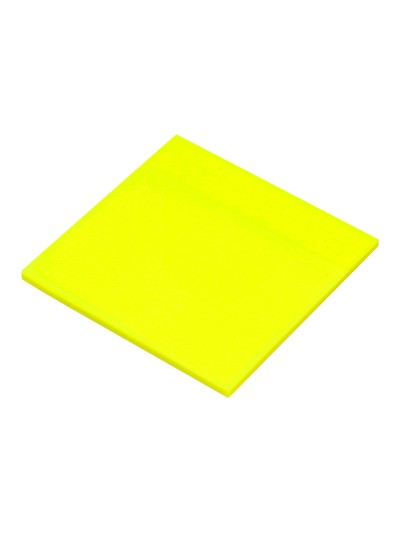 Bloc de notas adhesivas quita y pon q-connect 76x76 mm removible plastico translucido amarillo neon con 50 hojas