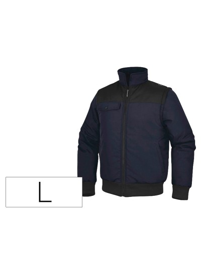 Chaleco deltaplus multibolsillos con cremallera y mangas desmontables 80% poliester 20% algodon talla l