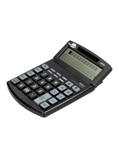 Calculadora liderpapel sobremesa xf40 12 digitos dos lineas solar y pilas negro 175x120x30 mm 40% reciclada