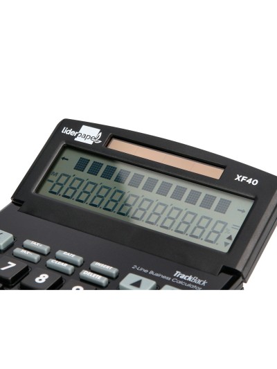 Calculadora liderpapel sobremesa xf40 12 digitos dos lineas solar y pilas negro 175x120x30 mm 40% reciclada