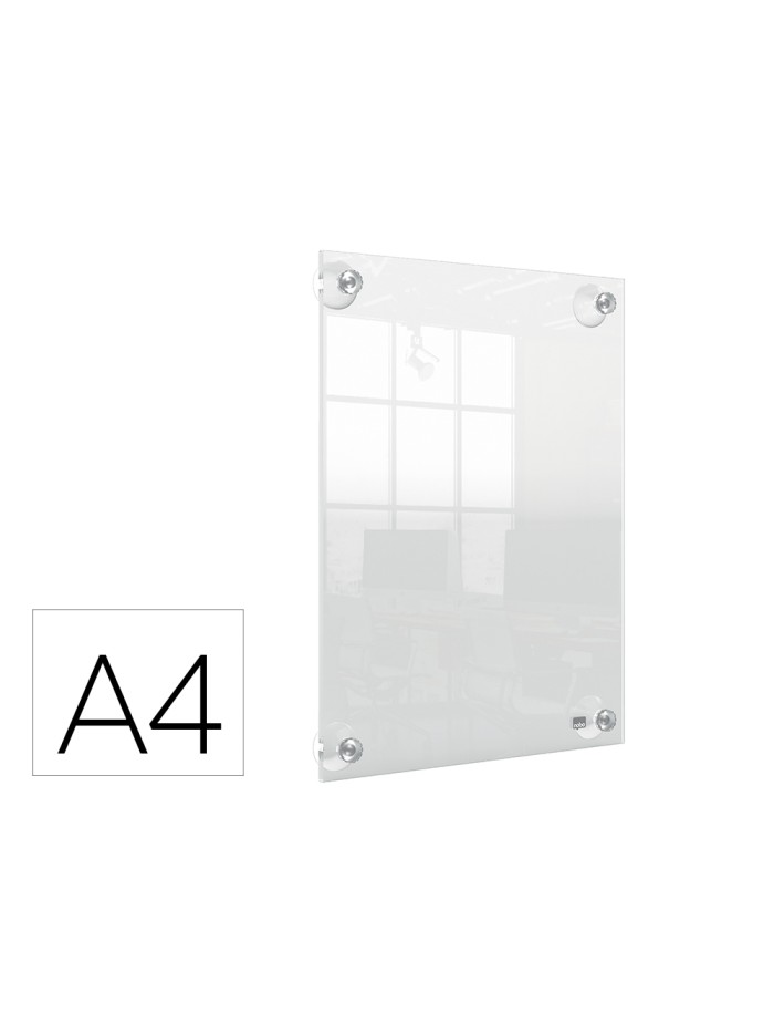 Marco porta anuncios nobo acrilico transparente mural removible din a4 sin marco 261x24x346 mm Marco porta anuncios nobo acrilico transparente mural removible din a4 sin marco 261x24x346 mm