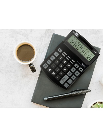 Calculadora liderpapel sobremesa xf40 12 digitos dos lineas solar y pilas negro 175x120x30 mm 40% reciclada