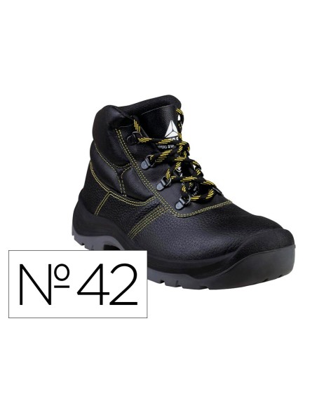 Botas deltaplus de seguridad piel crupon pigmentada suela pu bi-densidad color negro talla 42