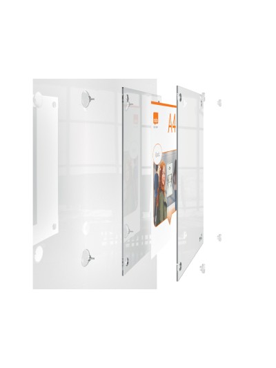 Marco porta anuncios nobo acrilico transparente mural removible din a3 sin marco 348x24x471 mm