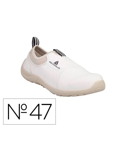 Zapatos de seguridad deltaplus microfibra pu suela pu mono-densidad color blanco talla 47