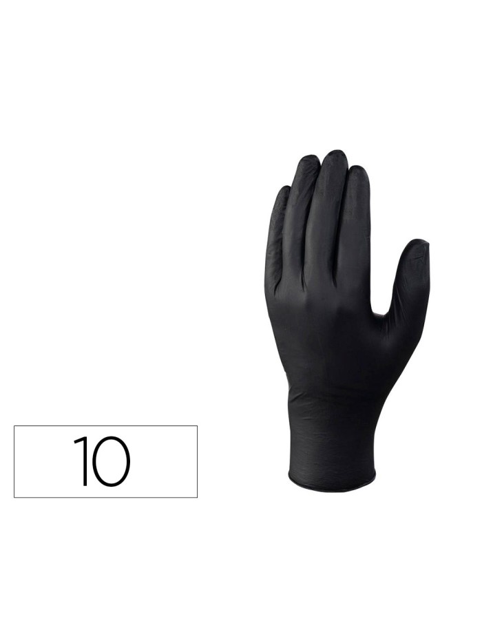 Guantes de nitrilo deltaplus no empolvado desechable talla 10 color negro caja de 100 unidades Guantes de nitrilo deltaplus no empolvado desechable talla 10 color negro caja de 100 unidades