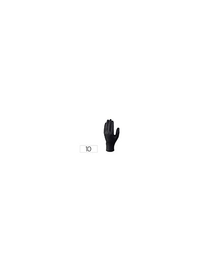 Guantes de nitrilo deltaplus no empolvado desechable talla 10 color negro caja de 100 unidades
