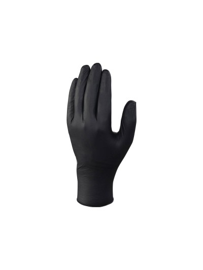 Guantes de nitrilo deltaplus no empolvado desechable talla 10 color negro caja de 100 unidades