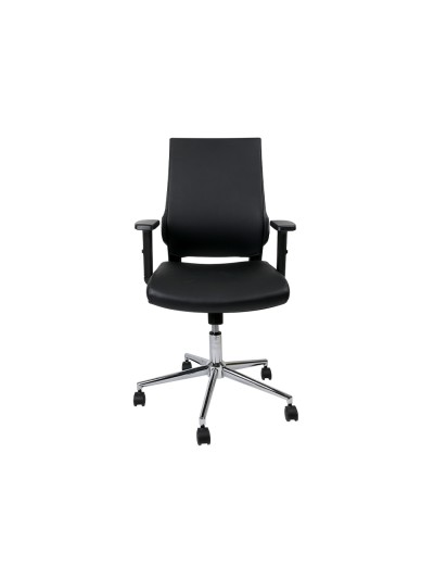 Silla giratoria q-connect respaldo medio de similpiel regulable en altura 980+100x630x625 mm color negro