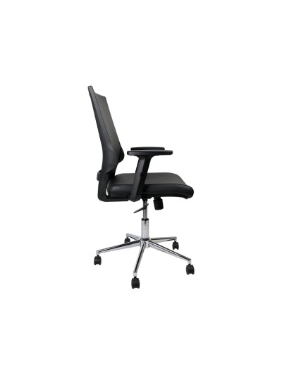 Silla giratoria q-connect respaldo medio de similpiel regulable en altura 980+100x630x625 mm color negro