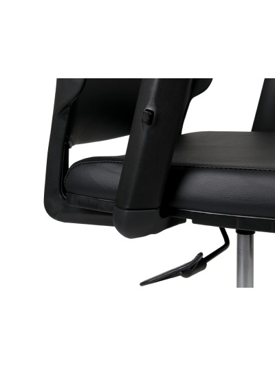 Silla giratoria q-connect respaldo medio de similpiel regulable en altura 980+100x630x625 mm color negro
