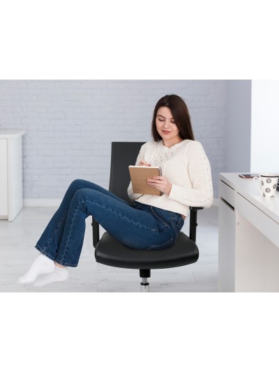 Silla giratoria q-connect respaldo medio de similpiel regulable en altura 980+100x630x625 mm color negro